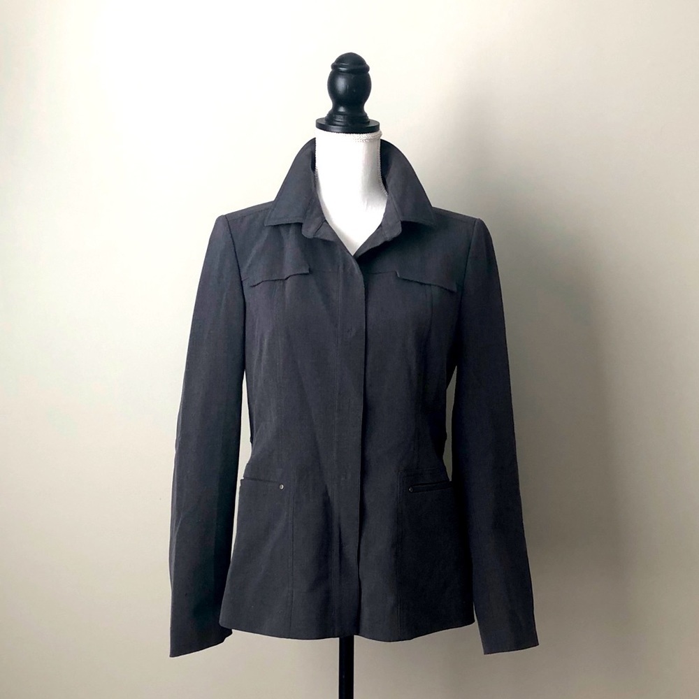 TAHARI Charcoal Gray Blazer Jacket Sz M